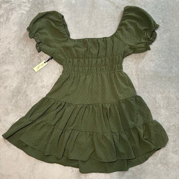 Liberty Love Dress Size M Green Milkmaid Festival Peasant Cottagecore Boho NEW - Picture 3 of 12